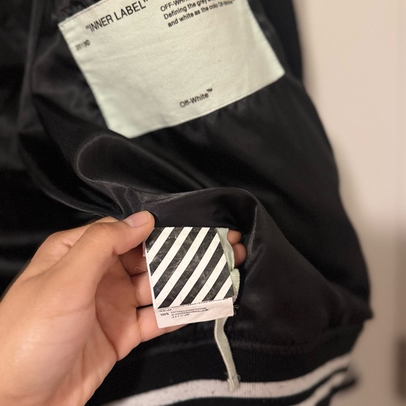 Off-White Cherry Blossom Wool Blend Bomber Jacket - Picture 5 of 9